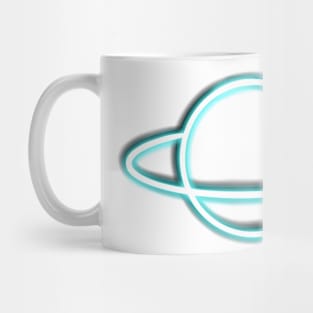 Neon blue planet Mug